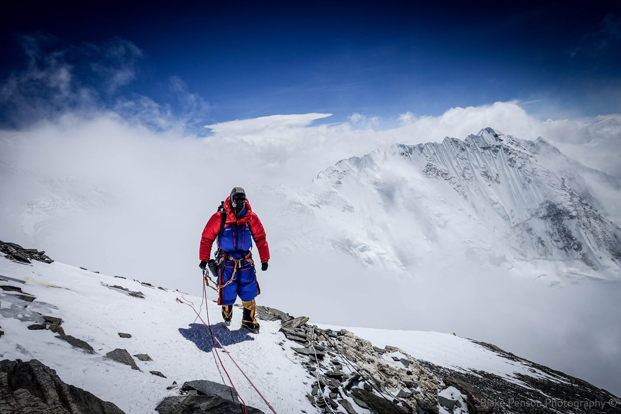 Blake Penson on the Geneva Spur, Everest