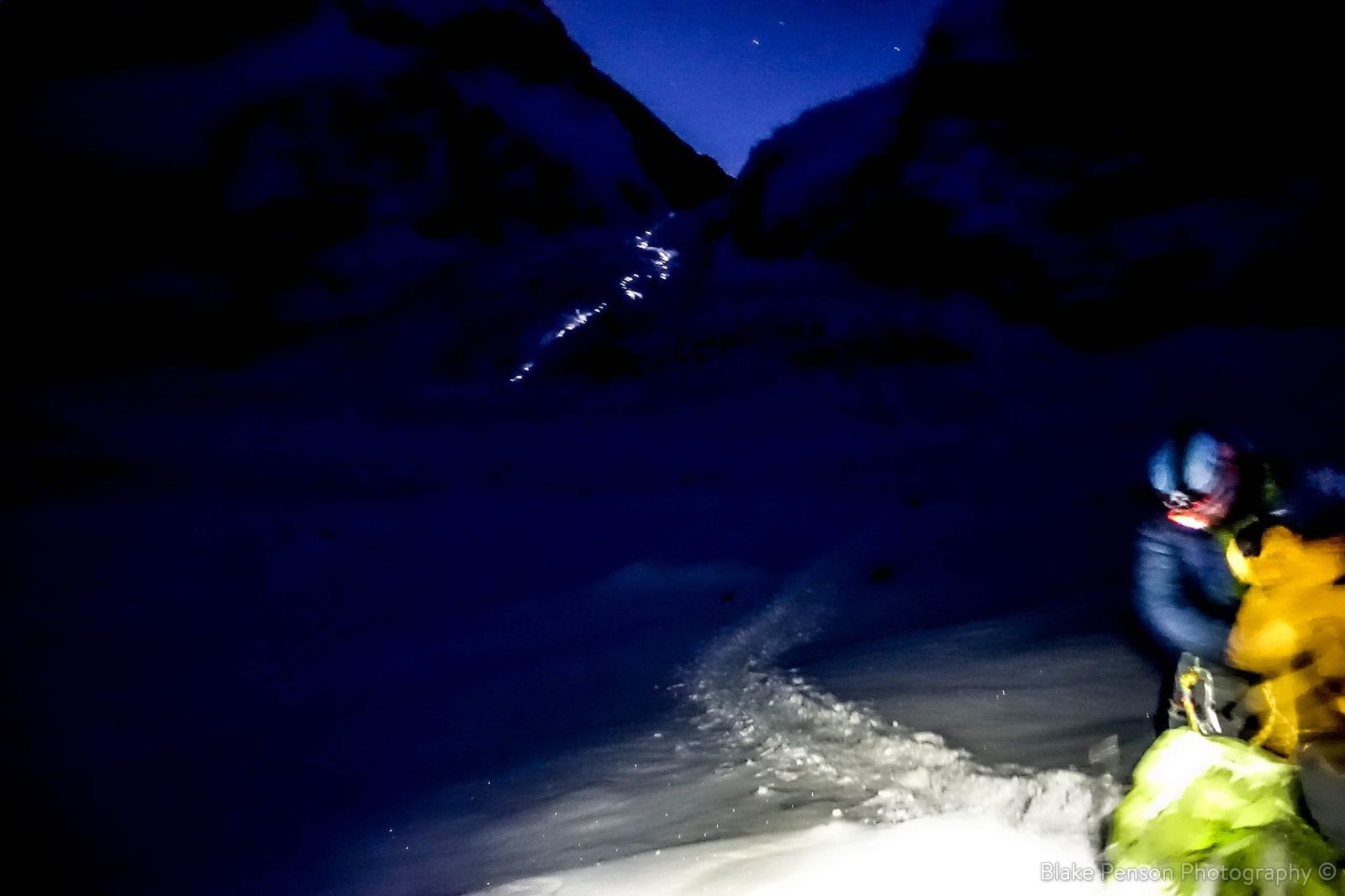 The Sherpa who left early before us make a trail of lights in the darkness (doesn’t look as intimidating in the photo)