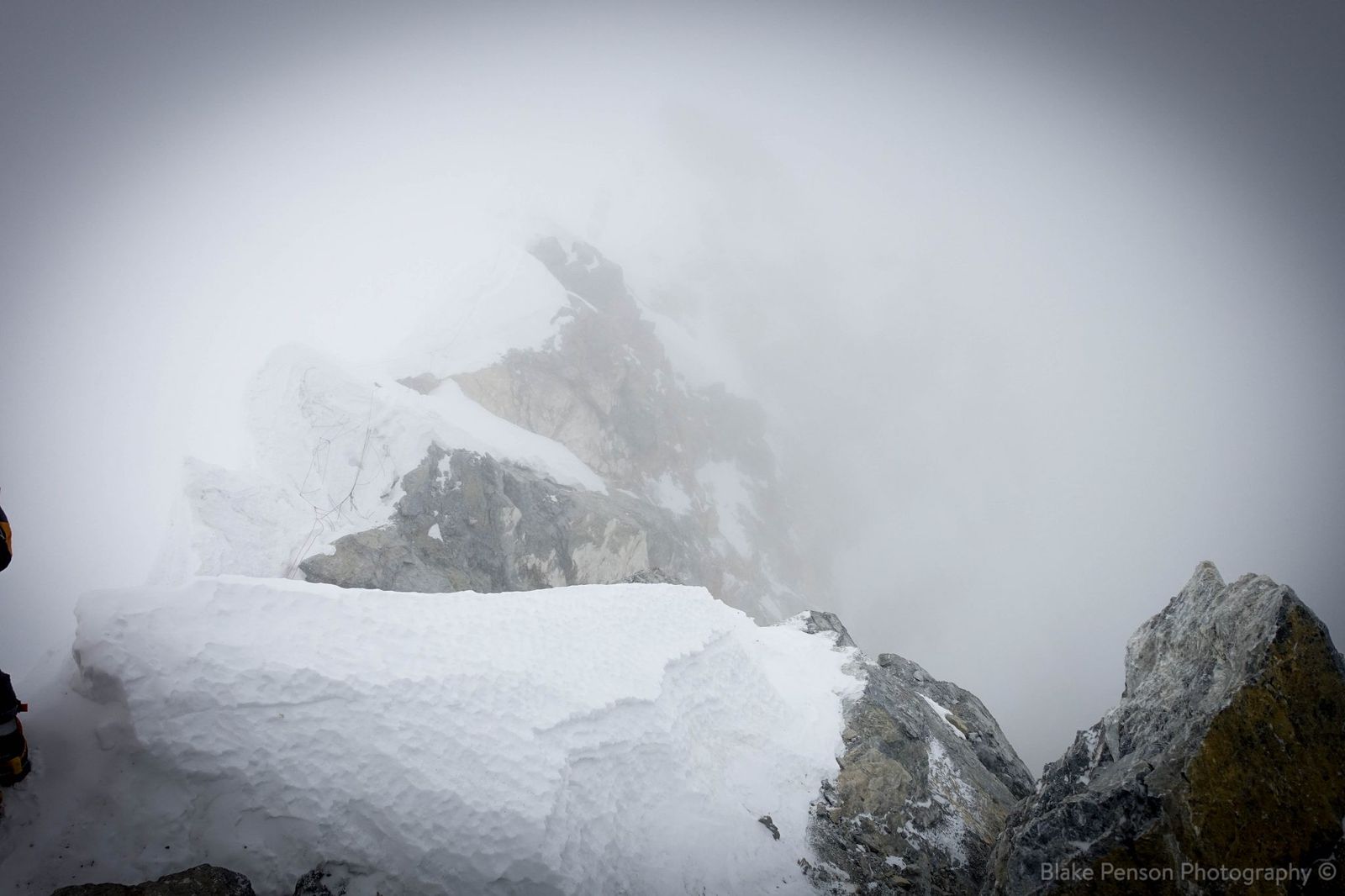Looking down the Hillary Step on the descent
