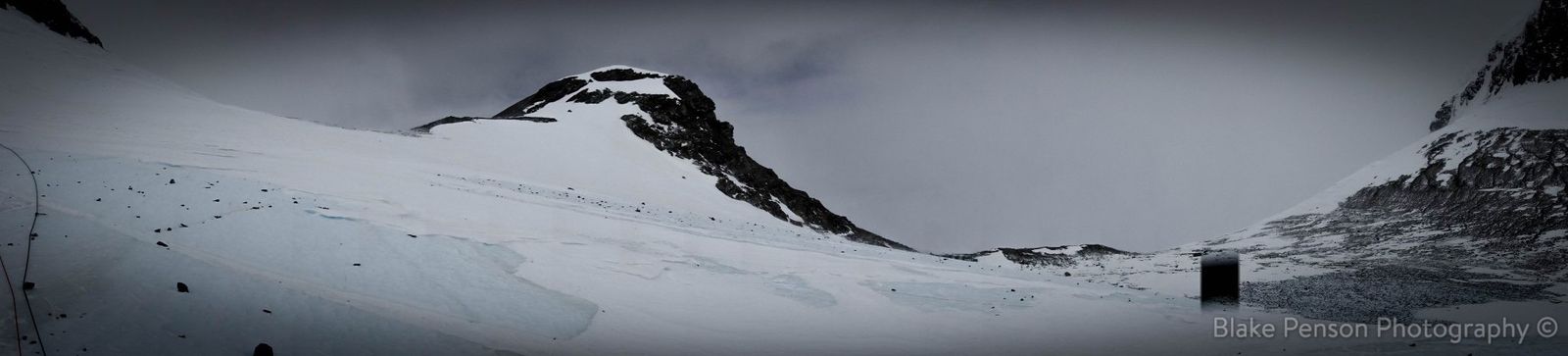 This is the only picture I got during the descent. This is once I arrived back at the South Col. The black square is either a panorama processing error or a gateway to hell. Judging how unforgivable the South Col is, it was probably the latter.