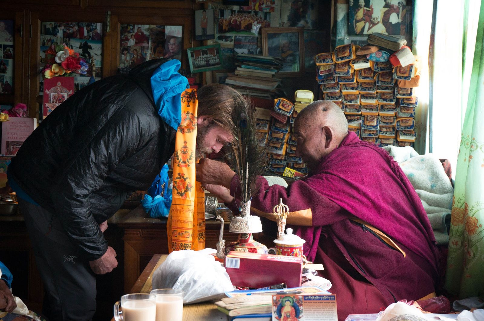 Blessing from Lama Geshe (I was so tired and sick I nearly toppled over at this point)
