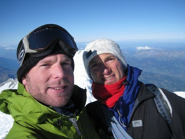 Our guide and I on the summit of Mont Blanc.