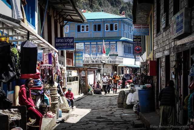 Paul enjoying all the photography opportunities outside of Lukla