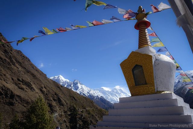 Prayer flags and religous sites everywhere