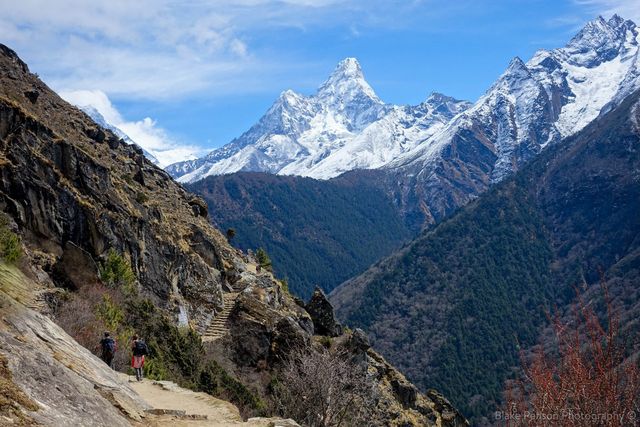 Ama Dablam in the background, our trail in the foreground