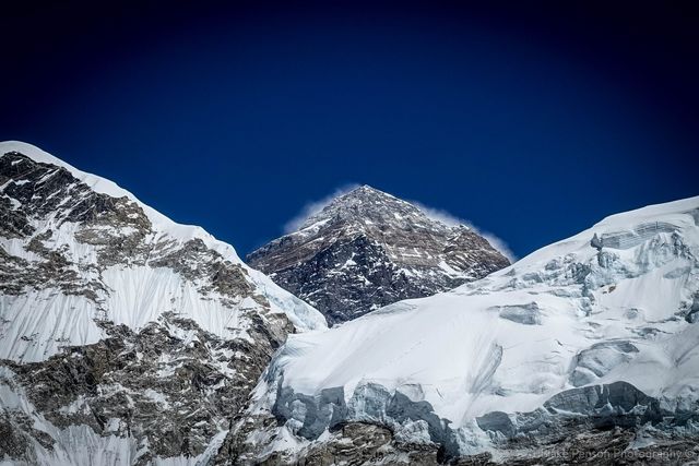 The summit of Everest looming over us for the duration of our 17km trek to Base Camp