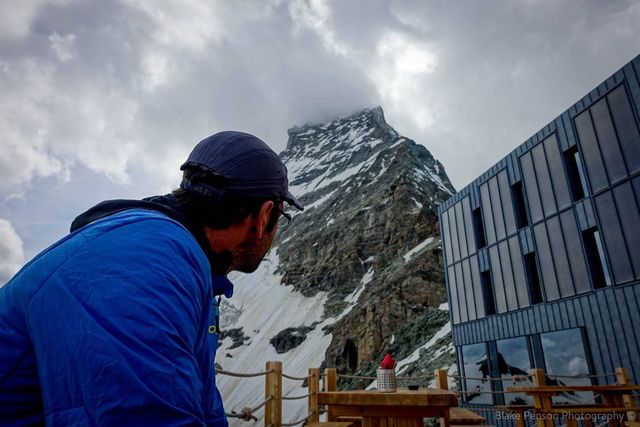 My guide checking out the route