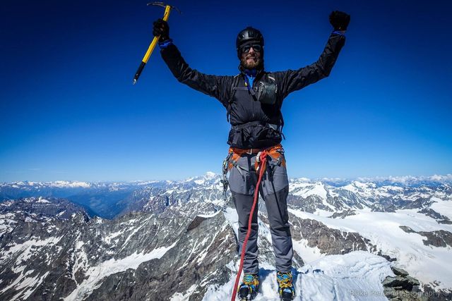 Matterhorn Summit – 4478m Took around 6 hours 30 min from Hörnlihütte. Too slow but route finding was difficult early on in the season