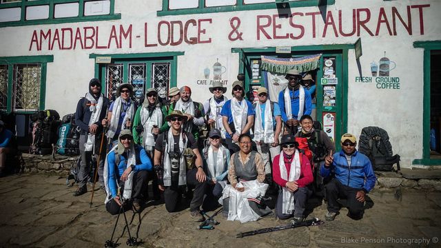 The team of trekkers and climbers ready to move on from Kyamjuma