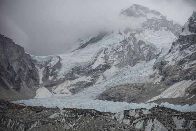 Looking up towards the Khumbu Icefall