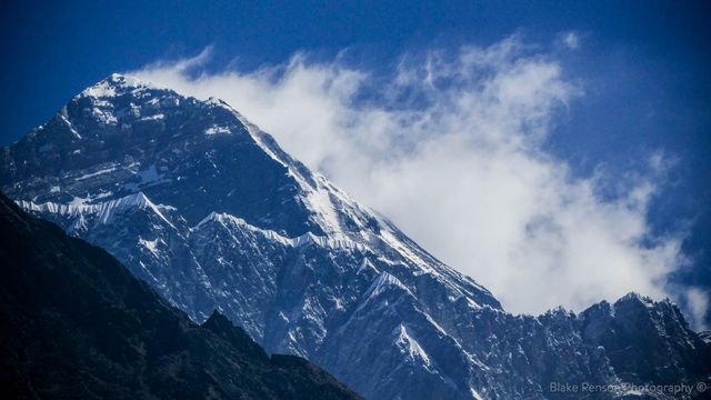 South route of Everest from top of Khumjung
