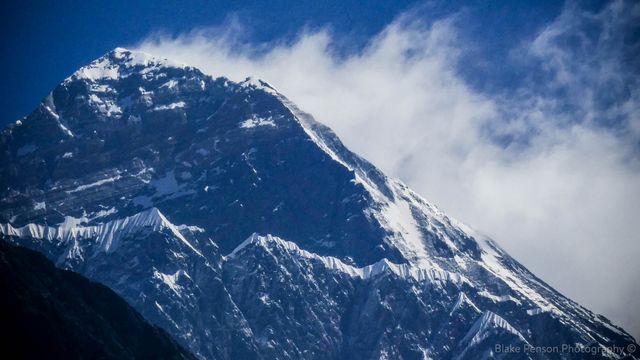 South route of Everest from top of Khumjung