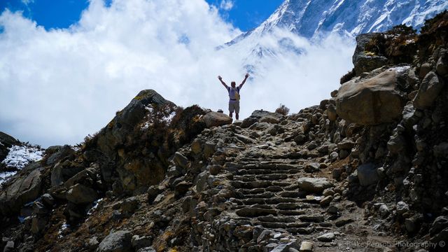 Billy topping out on a nice staircase on the way to Marylung
