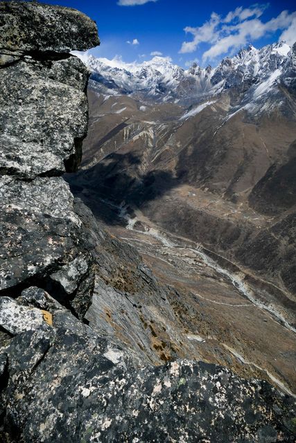 View straight down into the valley