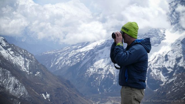 Our expedition leader attempting a handheld 360 panorama from the top