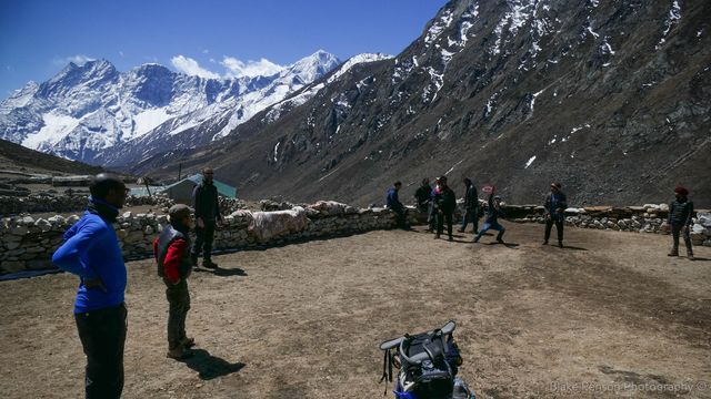 Our porters playing frisbee