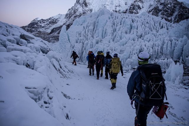 Descending as the sun came up