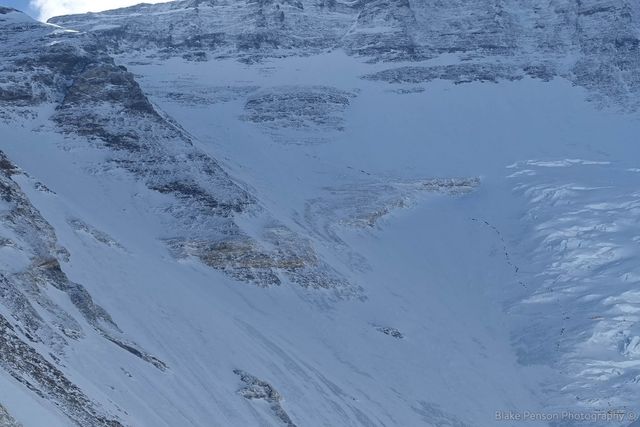 Sherpa and climbers on the Lhotse face