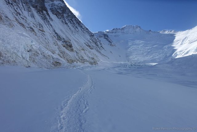 Looking back up the CWM on the way down – no Icefall pictures as I didn’t want to stop even for a second