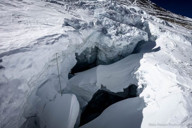 A cool crevasse crossing on the Lhotse Face