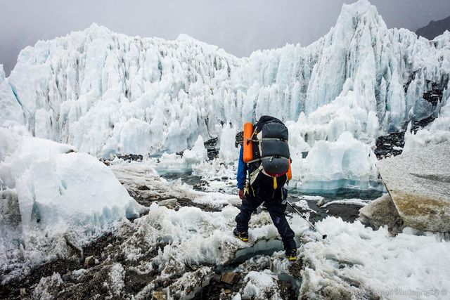 My Sherpa leading me back to Base Camp (even the route down here had changed significantly)