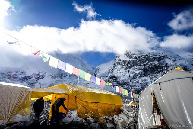 Last views looking up the hill form Base Camp